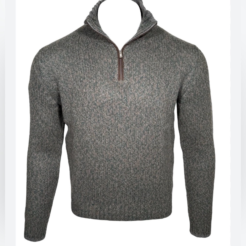 Men’s Fedeli Knit Wool/Cashmere Half Zip Sweater Size 56